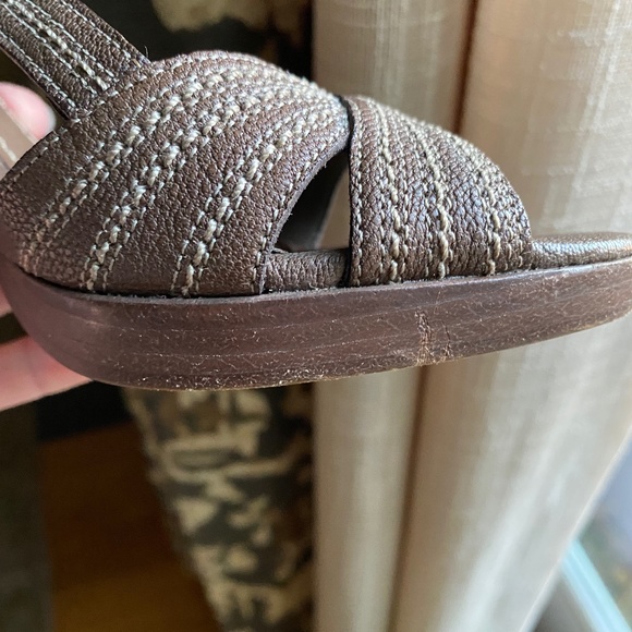 Banana Republic heels platform slingback brown 7.5 - Picture 9 of 16